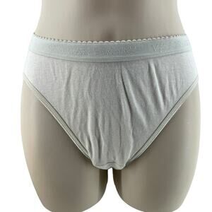 Victoria's Secret White Hi Leg Brief Cotton Signature Waist Womens Size Small